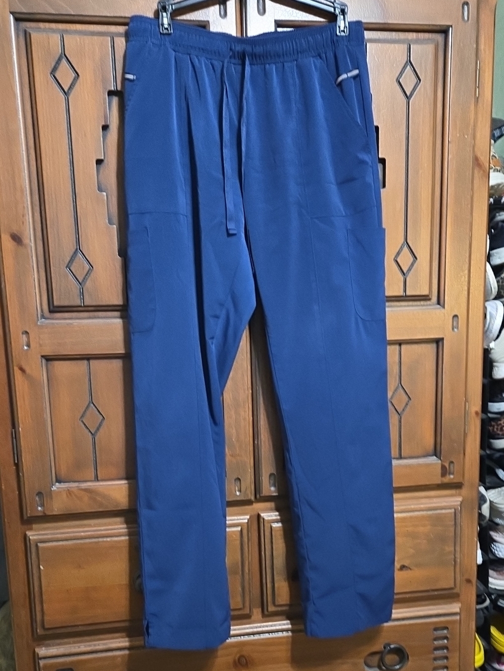Pure Navy Blue Drawstring Cargo Pants Sz Med